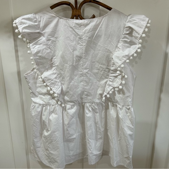 Floral embroidered tank top Forget Me Not Pom poms - Picture 4 of 6